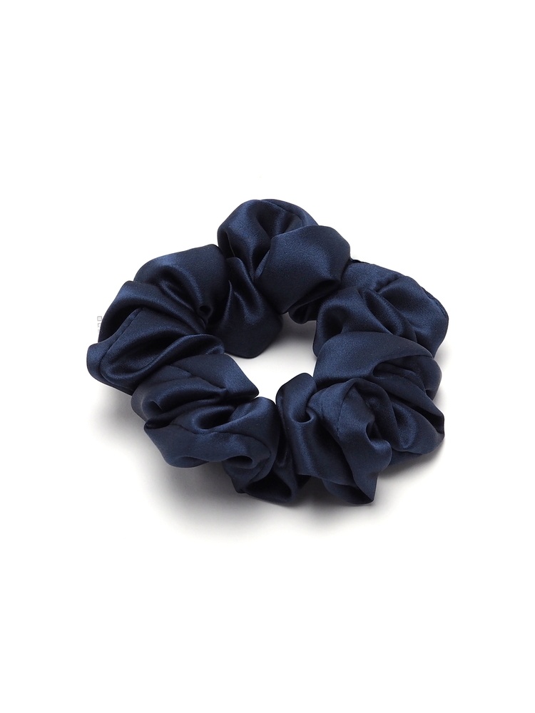 JG-002 Scrunchie jedwabna gumka do w�os�w granatowa